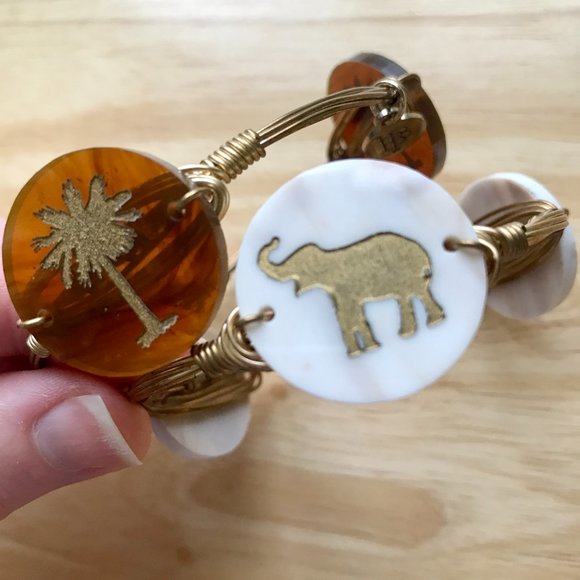 Bourbon & Bowties / Moon And Lola Tortoise Palm & Elephant Bangle Bracelets 🌴🐘 - Picture 7 of 9